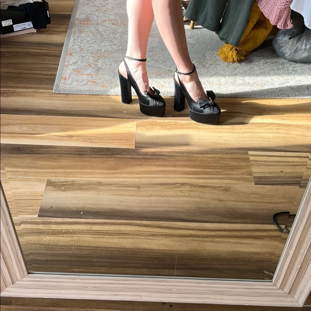 N21 Numero Ventuno Faille Seta 999 Nero Platform Heels EU 39 (US‎ 8) NWOT